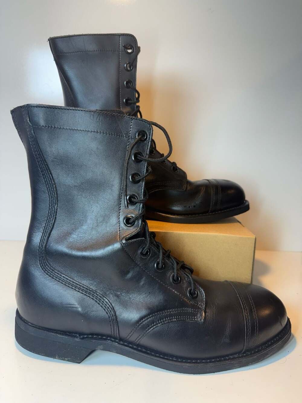 Vintage Biltrite Black Leather Military Combat Boots